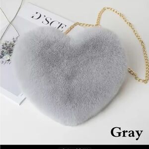 Handbags Winter Fashion Faux Fur Heart Bag